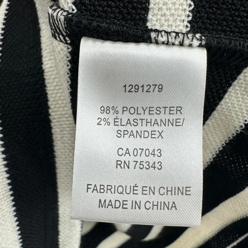 Bailey 44 Sweater Vest Button Front in Black Cream‎ Stripe Size L